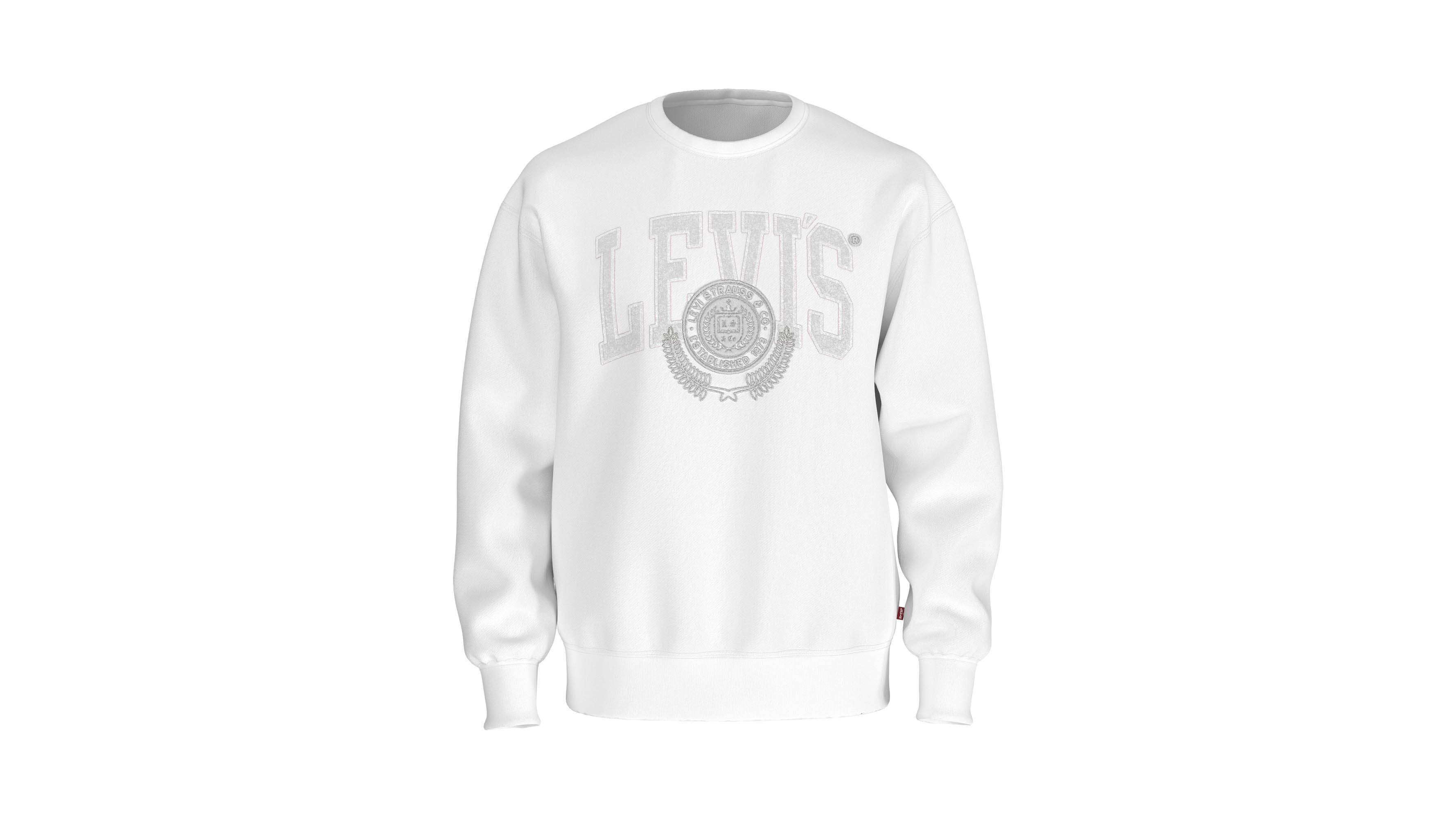 levis relaxed graphic crew tonal athletic crest crew white